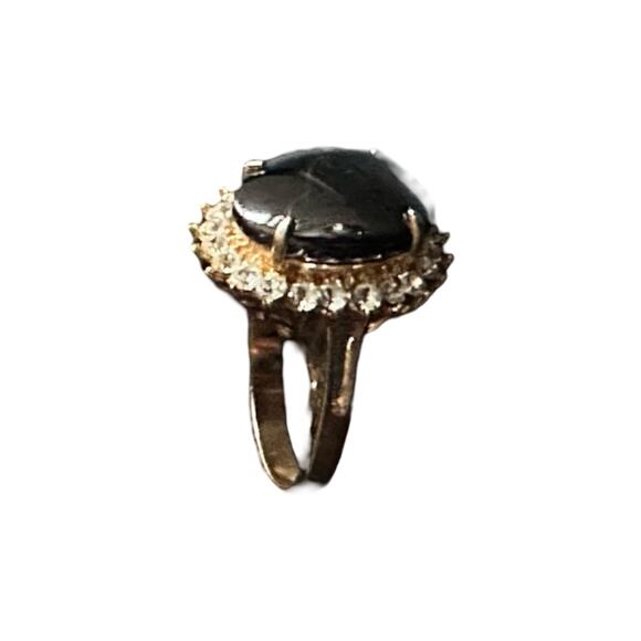 Vintage Black Sapphire And Cubic Zirconium Ring - Picture 1 of 7